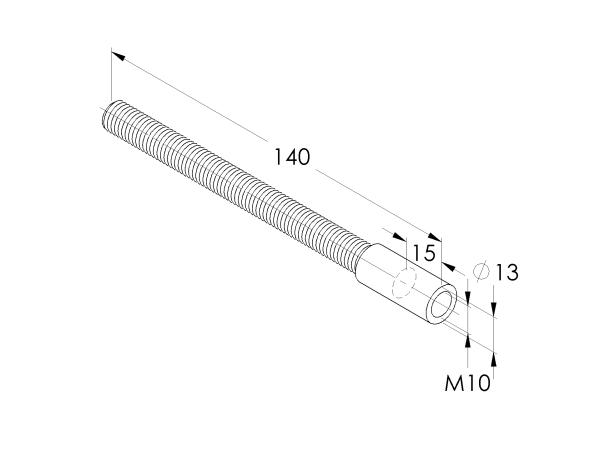 M10 Edelstahlanker AISI304, M10, L=140mm